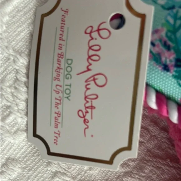 Lilly Pulitzer Tropical Dog Toy in Teal and Hot Pink - New in package - Picture 4 of 5